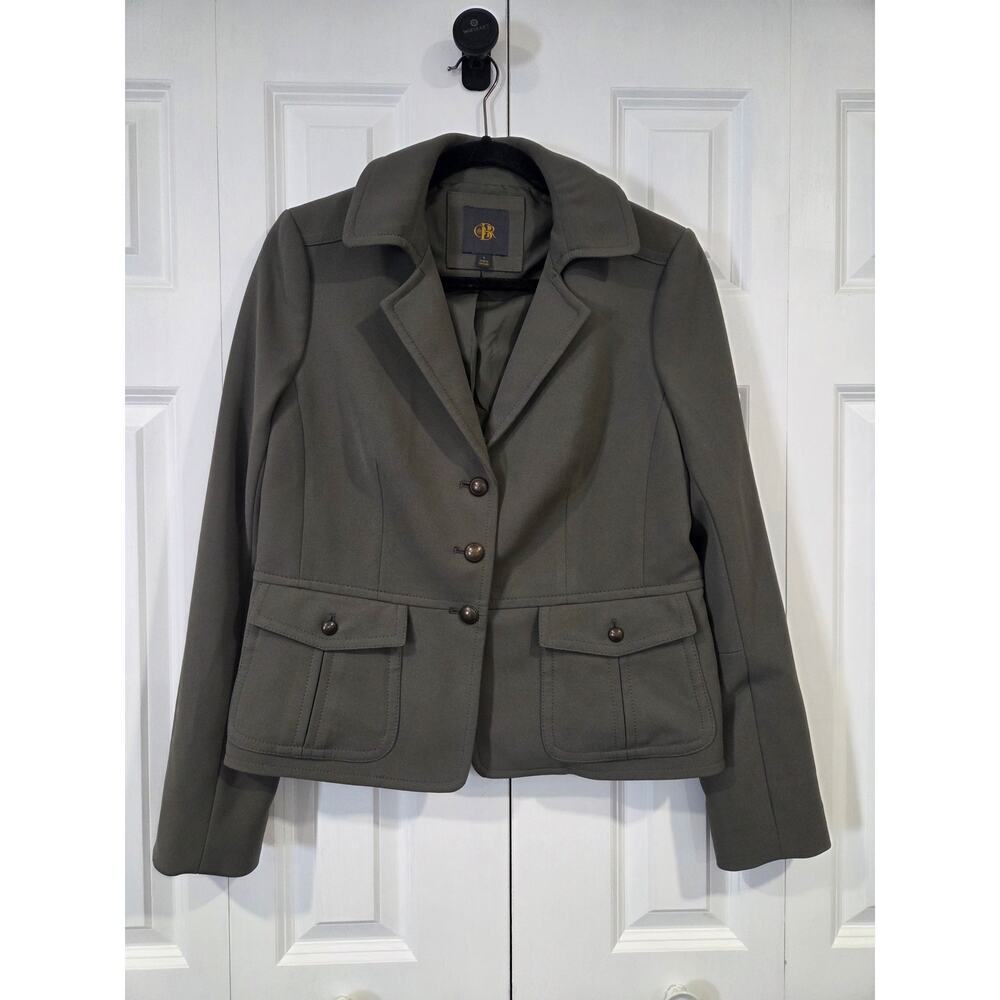 OBR Dark Green Military Style Blazer Jacket Bronze Button Detail Large
